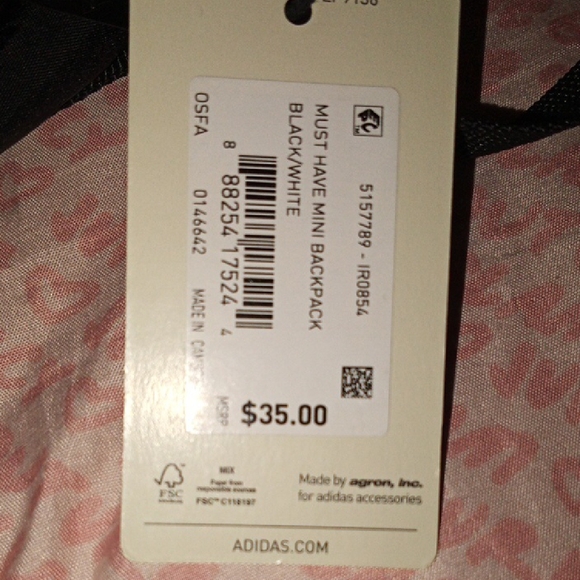 Adidas Black and White Tag Backpack - Picture 5 of 5